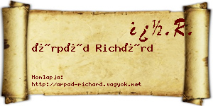 Árpád Richárd névjegykártya