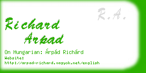 richard arpad business card