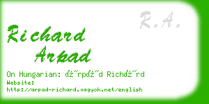 richard arpad business card